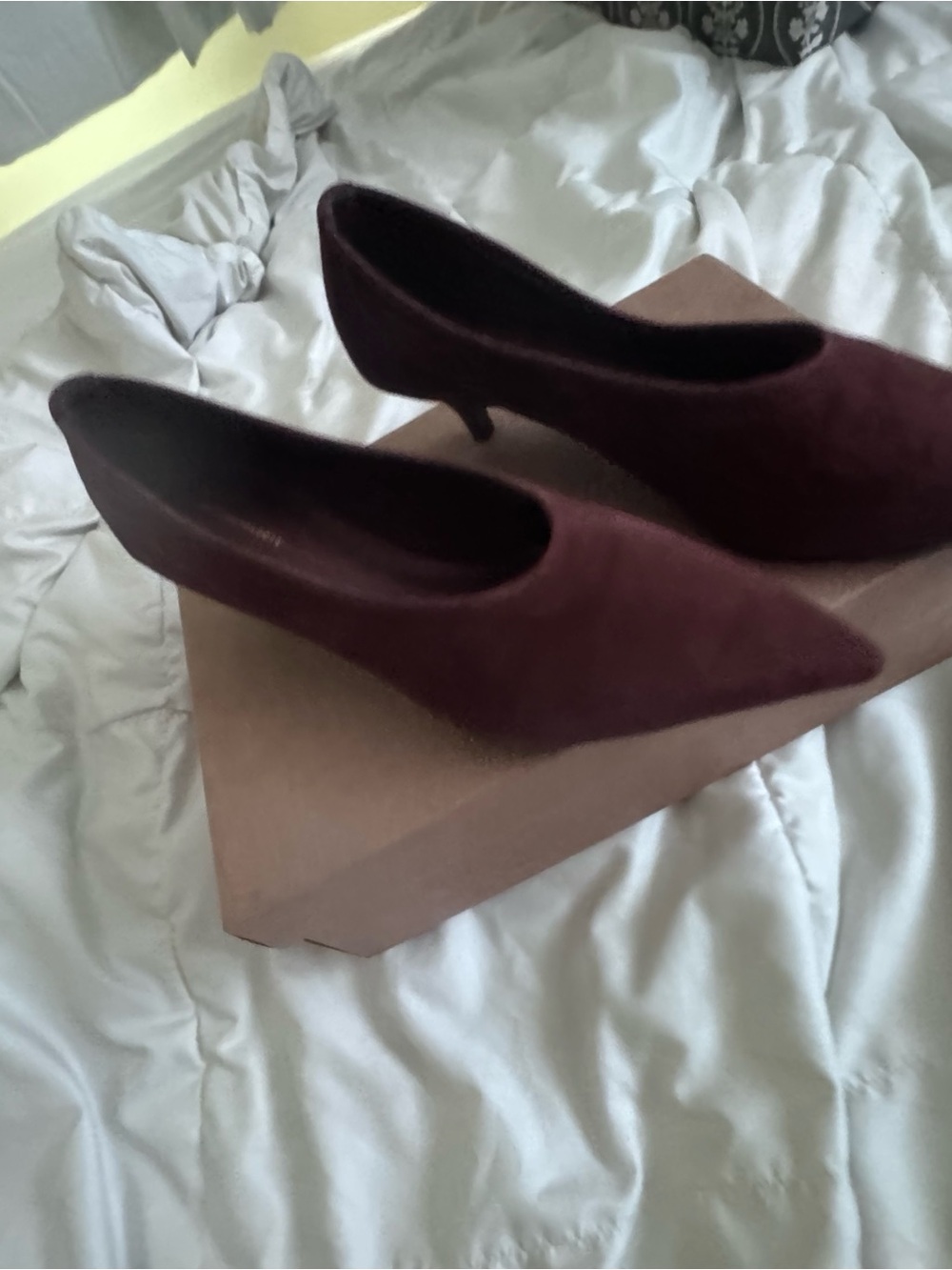Free People Women’s Pointed Kitten Heel Pumps in Brown